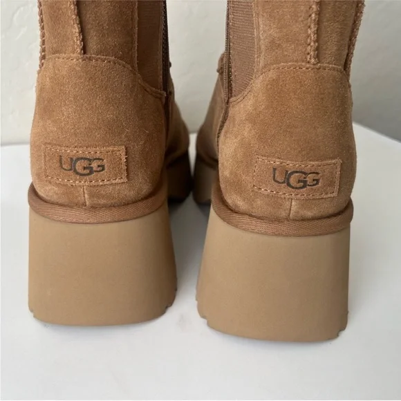 Ugg Classic Platform New Heights Twin Seam Women's Chestnut Boots, NEW - Picture 2 of 12